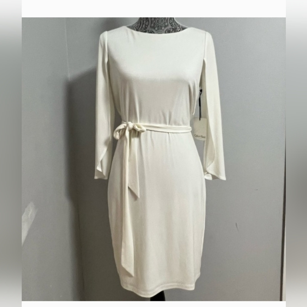 Calvin Klein White  Sleeve Dress